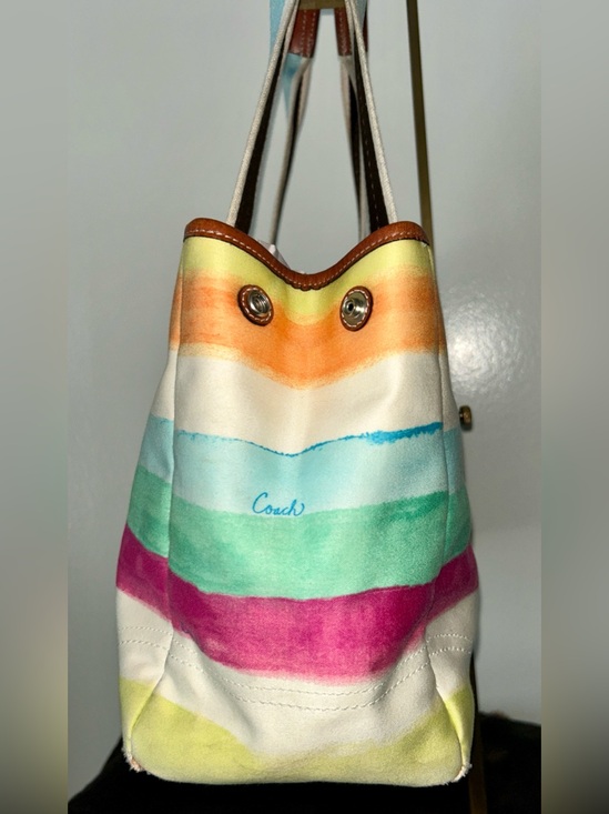 Coach Hamptons Watercolor Paste Stripes Tote. Released in 2006